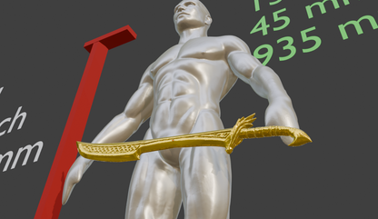 Nordic Sword Miniature, Short Design ABS Resin, 1:2 to 1:16 Scale