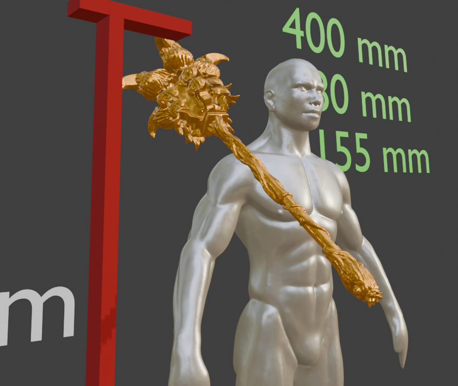 Beastclaw Great Hammer Miniature, ABS Resin, Tabletop Display