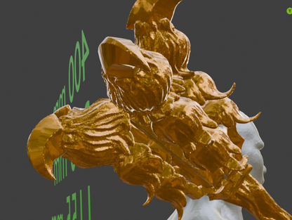 Beastclaw Great Hammer Miniature, ABS Resin, Tabletop Display