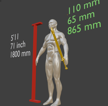 Miniature Stone Sword, Sheathed Miniature Format, ABS Resin