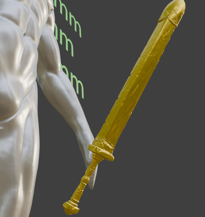 Miniature Stone Sword, Sheathed Miniature Format, ABS Resin