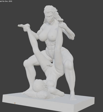 Transgender "Orc and her mistress" Erotic Art Sculpture and figurine