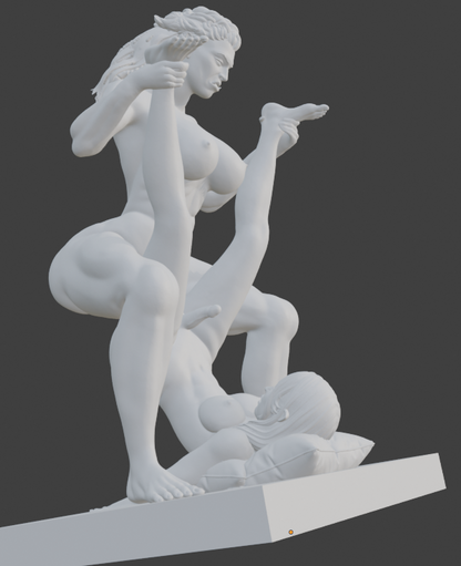Transgender "Orc and her mistress" Erotic Art Sculpture and figurine