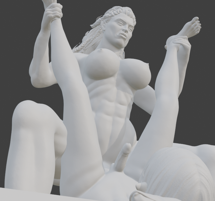 Transgender "Orc and her mistress" Erotic Art Sculpture and figurine
