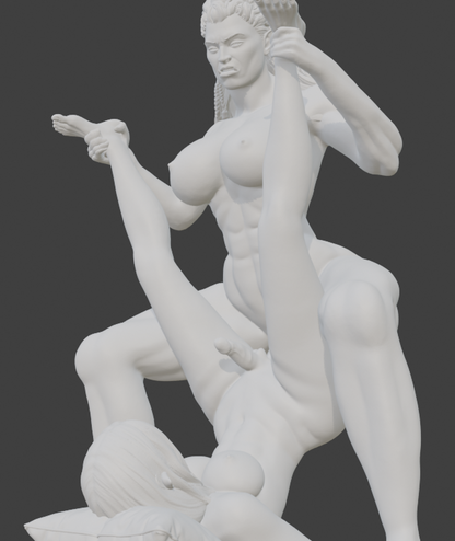 Transgender "Orc and her mistress" Erotic Art Sculpture and figurine