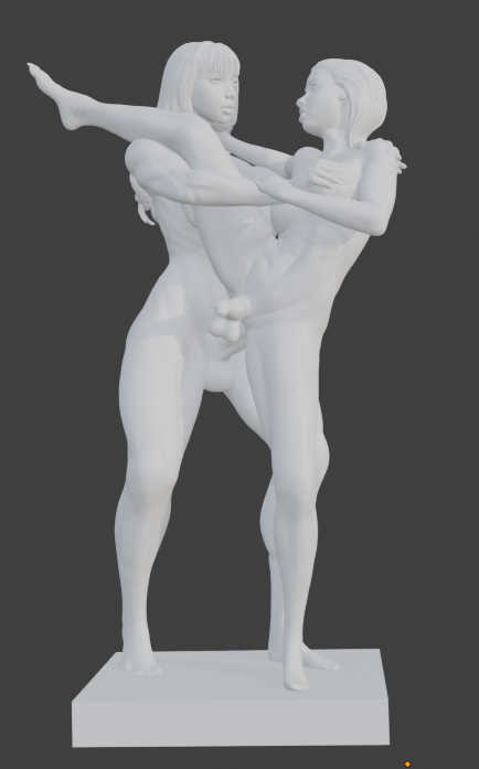 Transgender "Side Love" Erotic Art Sculpture and figurine