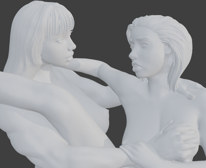 Transgender "Side Love" Erotic Art Sculpture and figurine