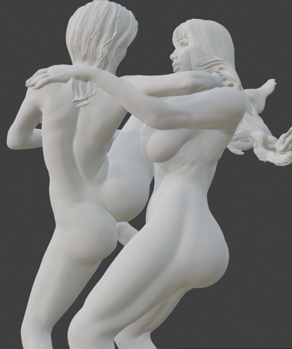 Transgender "Side Love" Erotic Art Sculpture and figurine