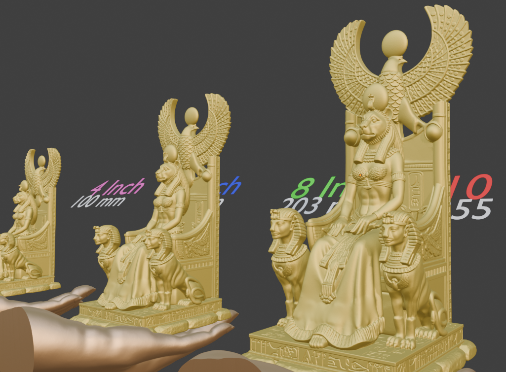 Bastet on throne - Ancient Egyptian Goddess of Cats, Fertility & Joy Sculpture