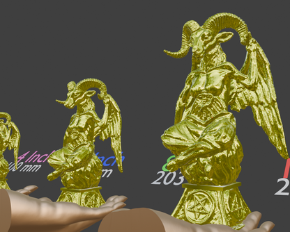Baphomet Statue | Antique Gold Occult Goat Sculpture | Winged Baphomet Figurine | Gothic Pentagram Alchemy Decor | Esoteric Art