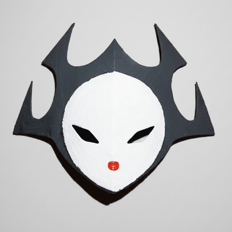 Oni Inspired Mask, Ashi Spirit Face Piece In Organic Pla, Handmade Design