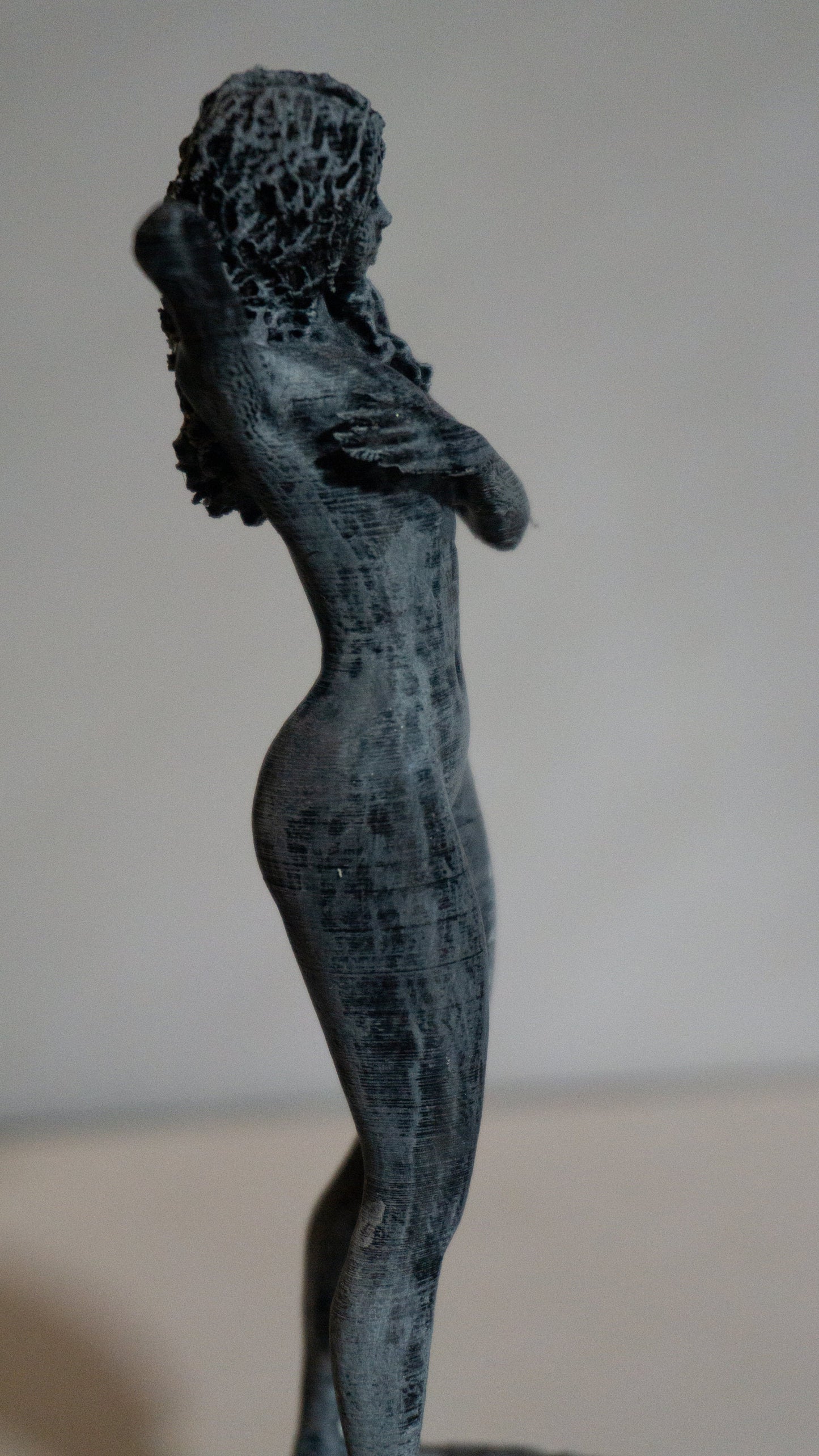 Female, Curly Haired Girl Figurine Statue