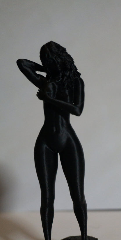Female, Curly Haired Girl Figurine Statue