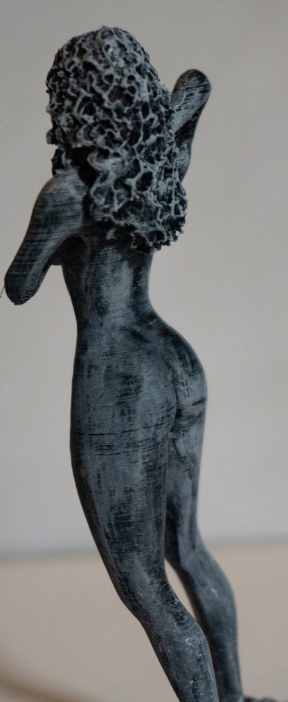 Female, Curly Haired Girl Figurine Statue