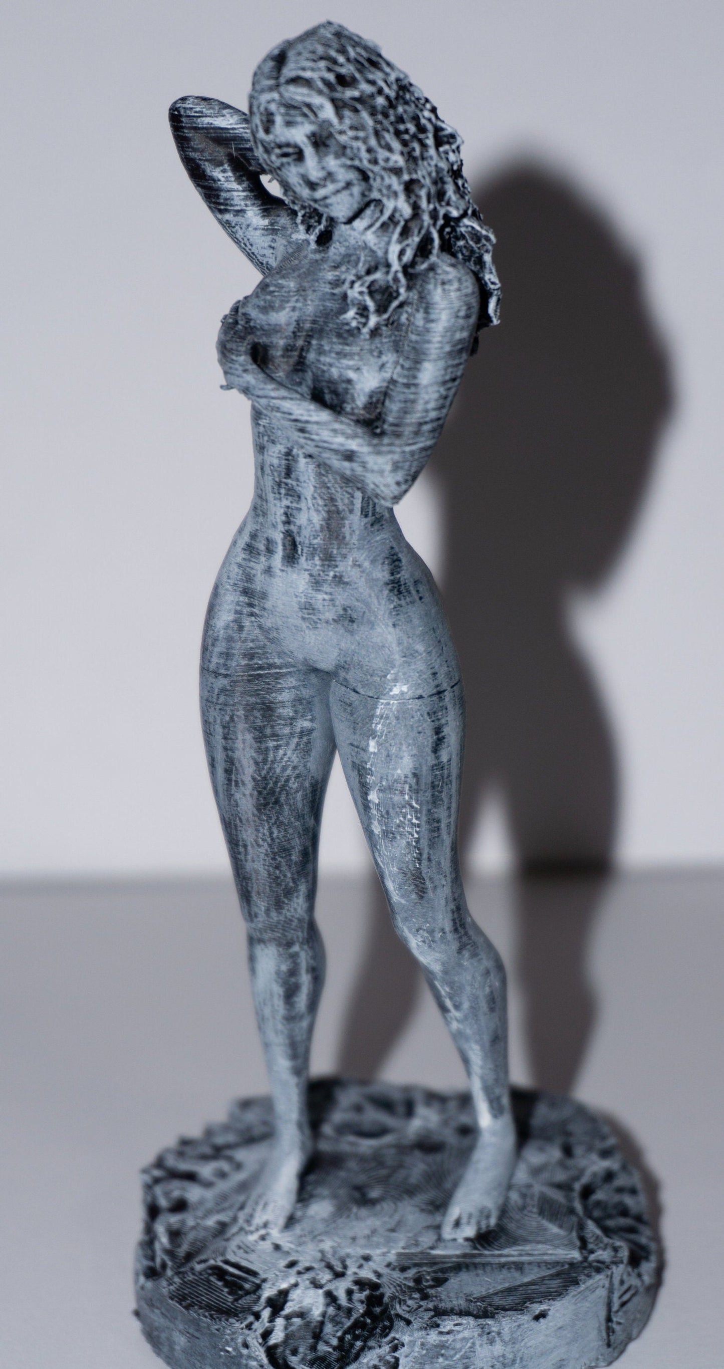 Female, Curly Haired Girl Figurine Statue