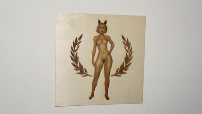 Kitty Woman Wooden Art Piece