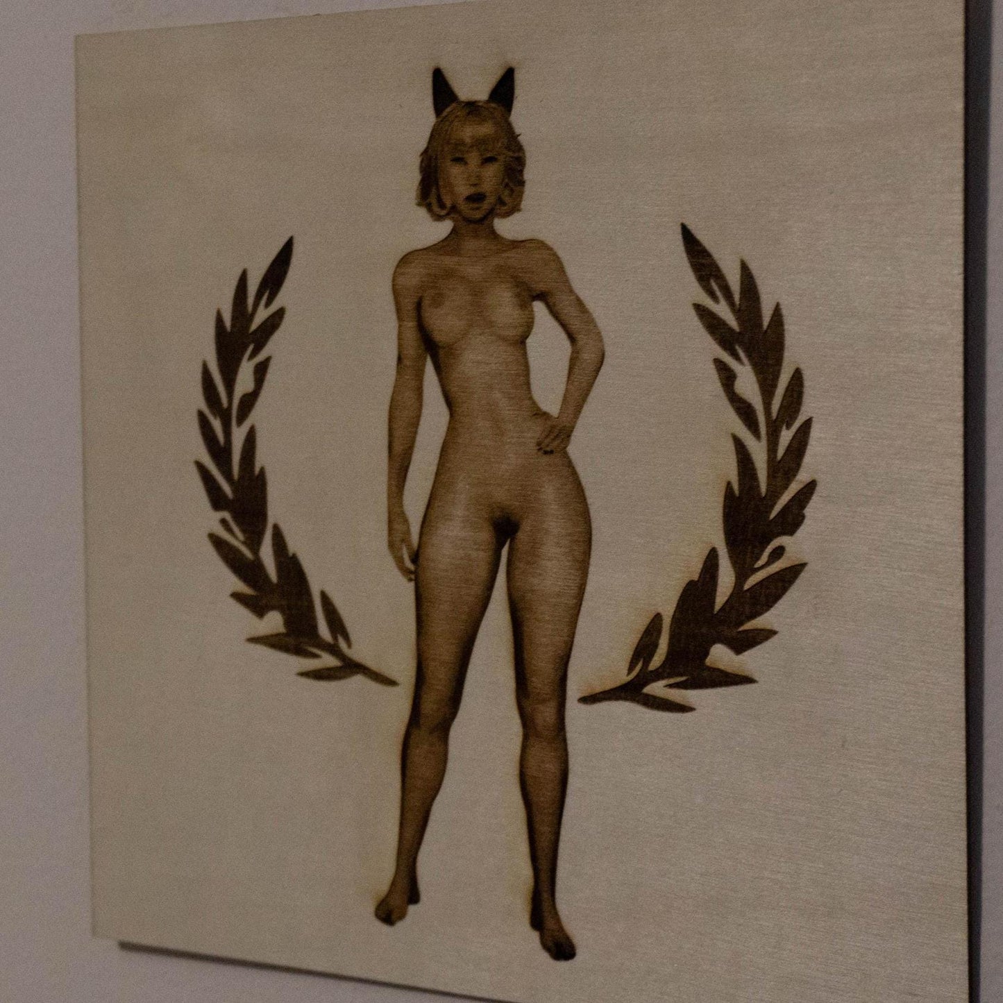 Kitty Woman Wooden Art Piece