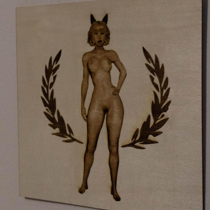 Kitty Woman Wooden Art Piece