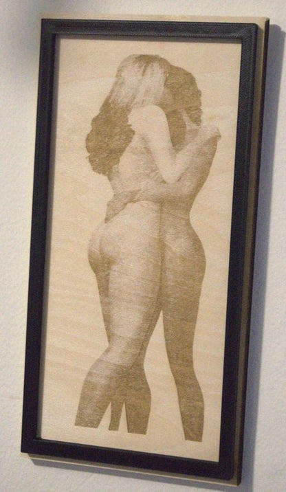 Lesbian Love Wooden Art Piece