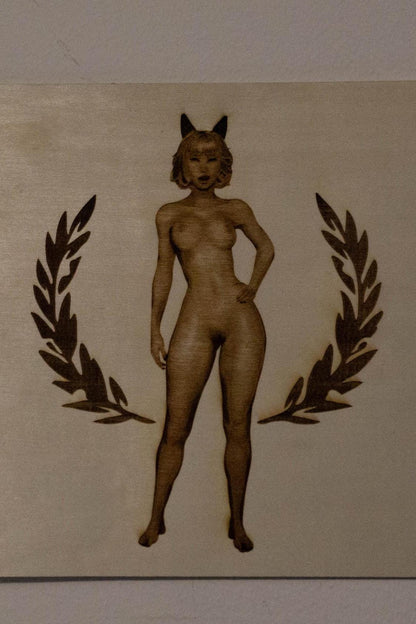 Kitty Woman Wooden Art Piece