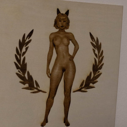 Kitty Woman Wooden Art Piece