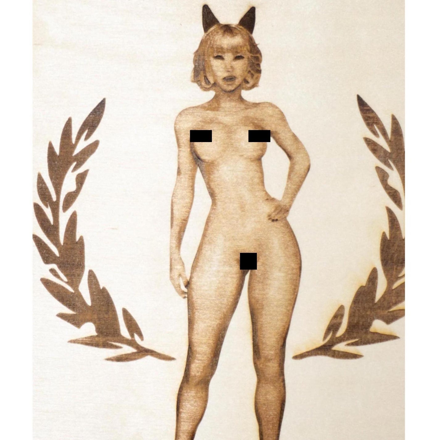 Kitty Woman Wooden Art Piece