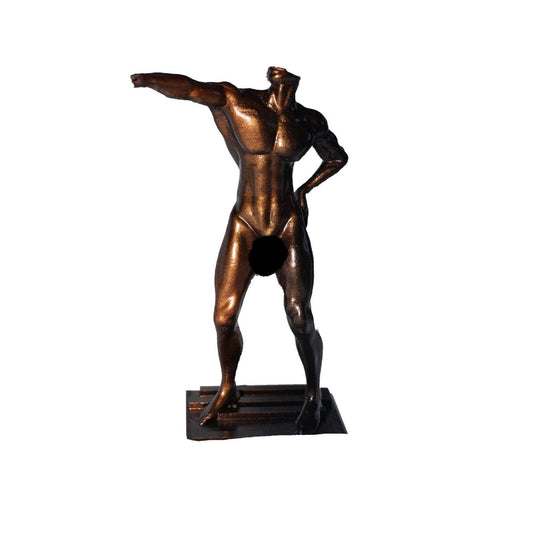 Echo of Command – Bronze & Obsidian Male Sculpture
