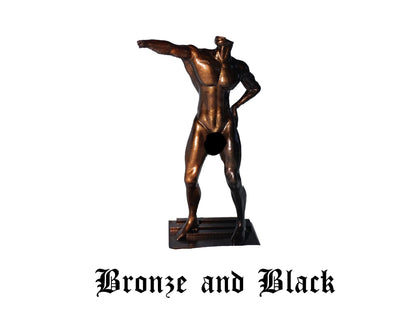 Echo of Command – Bronze & Obsidian Male Sculpture