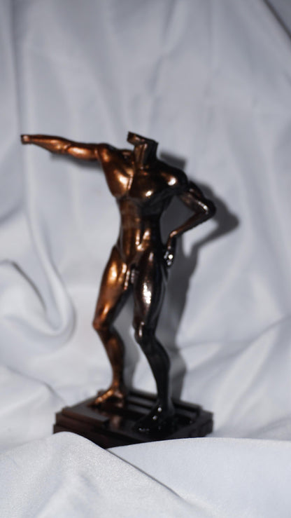 Echo of Command – Bronze & Obsidian Male Sculpture