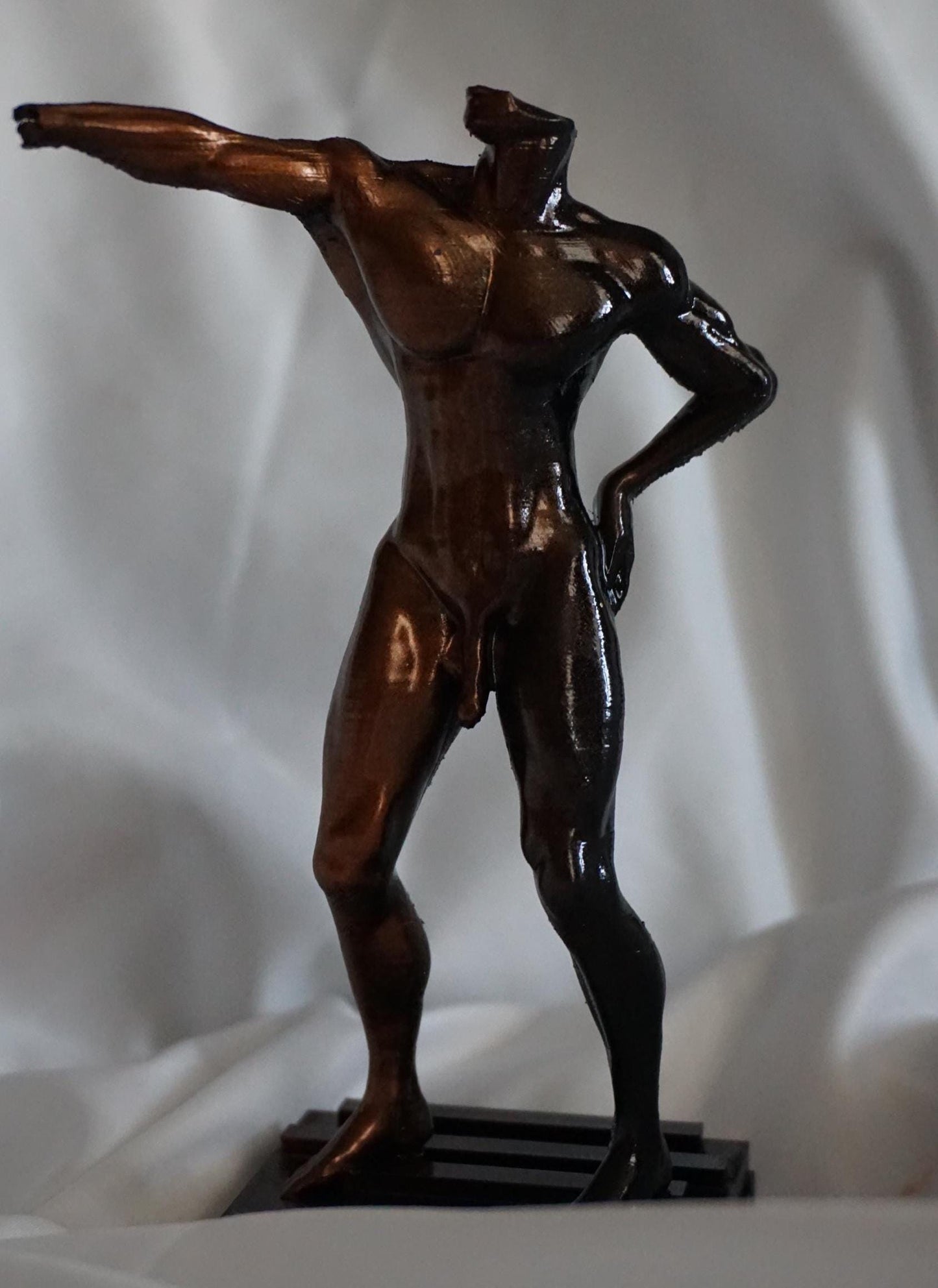 Echo of Command – Bronze & Obsidian Male Sculpture