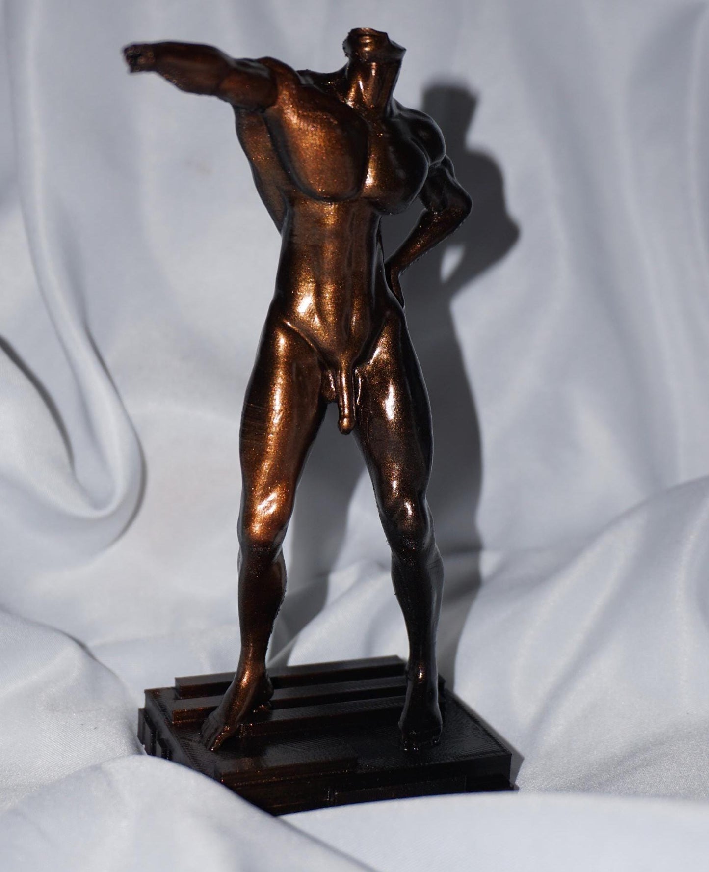 Echo of Command – Bronze & Obsidian Male Sculpture