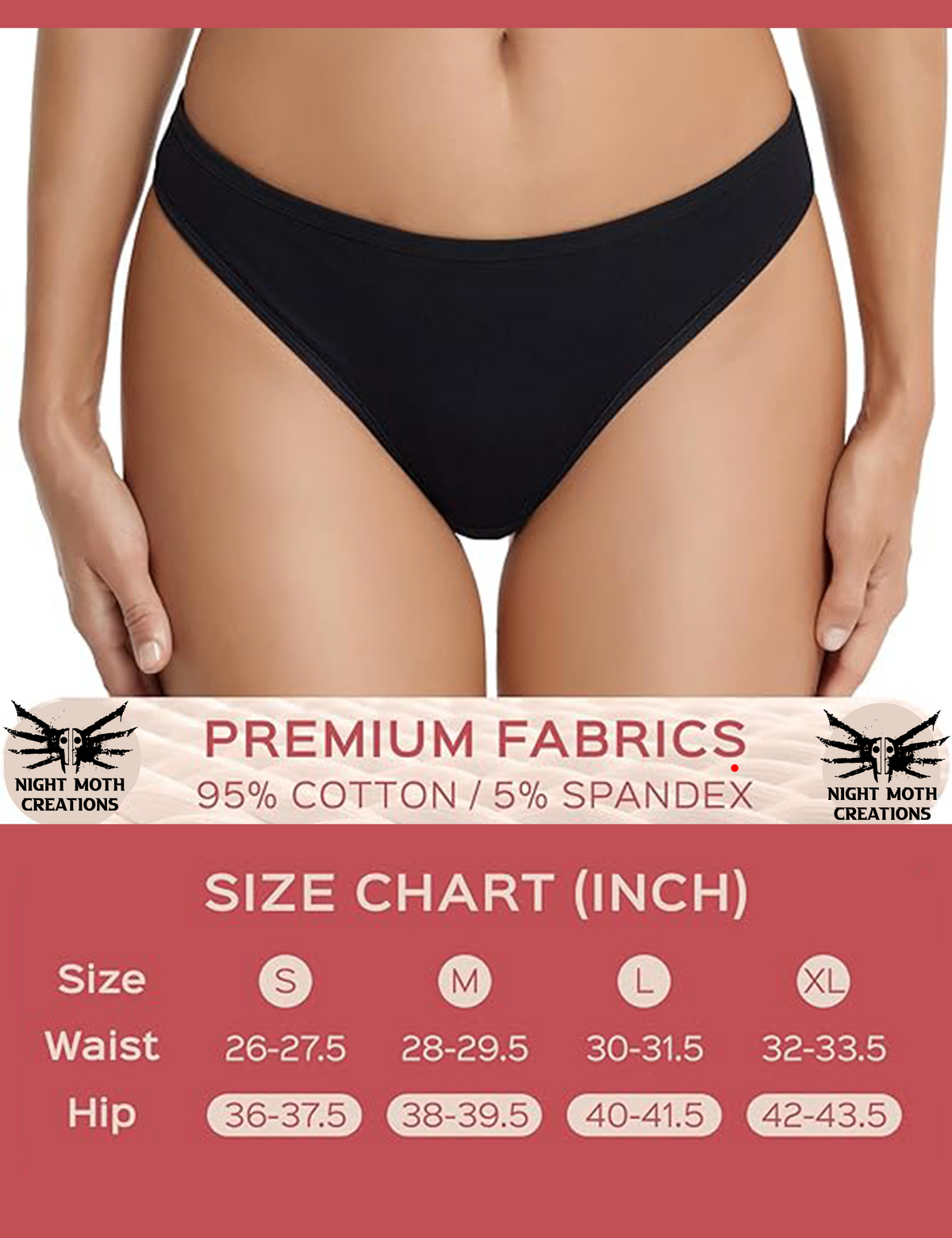 White Cotton Thongs, Soft Seamless Low Rise, Goetia Sigils Design