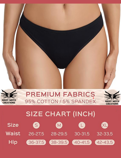 White Cotton Thongs, Soft Seamless Low Rise, Goetia Sigils Design