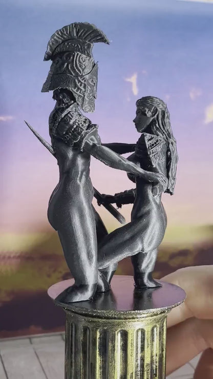 Two Females, gladiators - Sculpture, Statue, and Tabletop Decoration