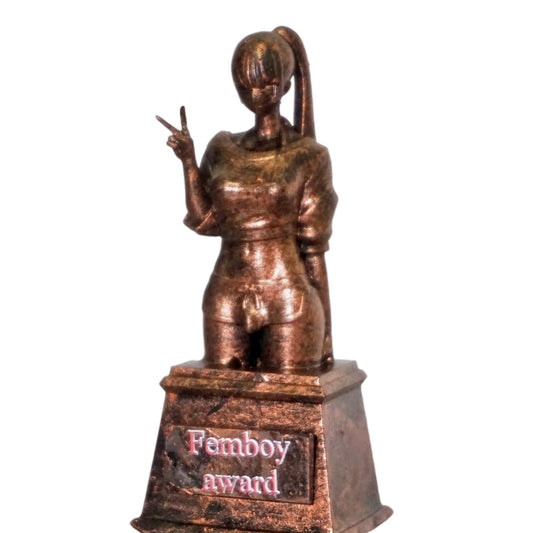 Femboy Award Statue | Feminine Boy Trophy | Queer Funny Award Sculpture | LGBTQ+ Femboy Figurine | Novelty Trophy | Multiple Colors